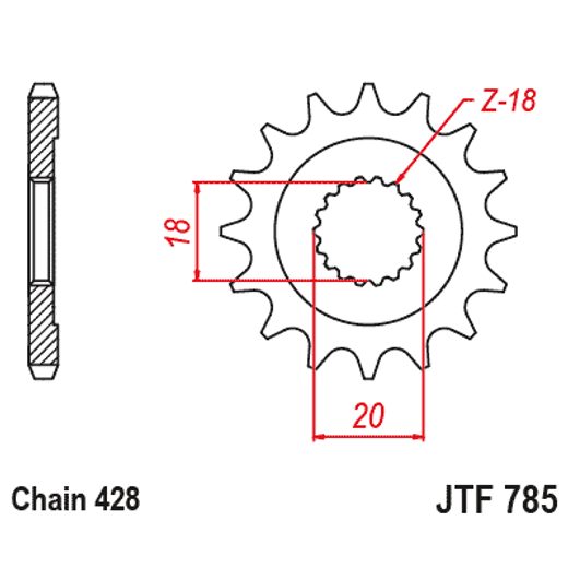 Reťazové koliečko JT JTF 785-13 13T, 428