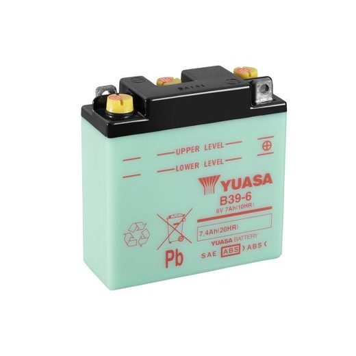 Conventional 6V battery NO ACID YUASA B39-6