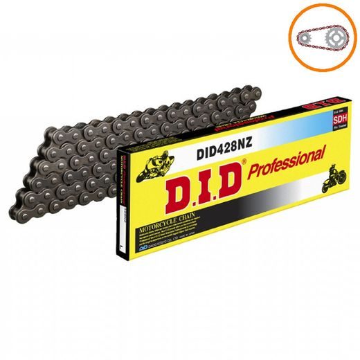 Reťazová sada D.I.D Chain - strieborný reťaz 428 NZ, Netesnený, koliesko JT, rozeta JT pre YAMAHA YZ 85 2019-2025