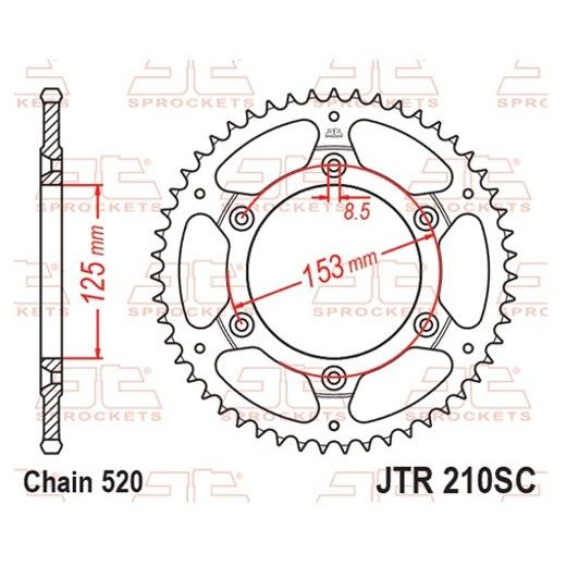 Reťazová rozeta JT JTR 210-48SC 48T, 520 Samočistiace ľahké