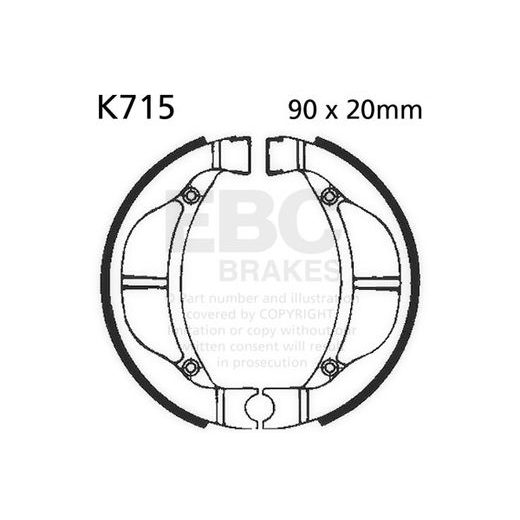 Brzdové čeľuste -sada EBC K715 vrátane pružín