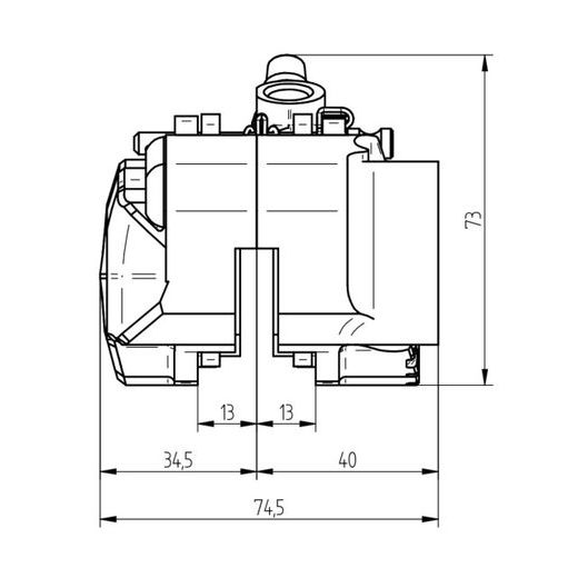Radial Billet 2-piece Caliper ACCOSSATO PZ011 - distance 100 mm Piston in aluminium