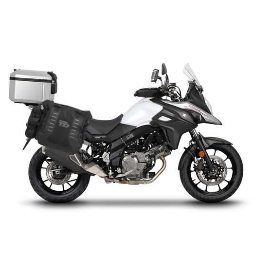 Kompletná sada sedlových brašní SHAD TERRA TR40 adventure a hliníkového kufra SHAD TERRA 37L vrátane montážnej sady SHAD SUZUKI DL 650 V-Strom