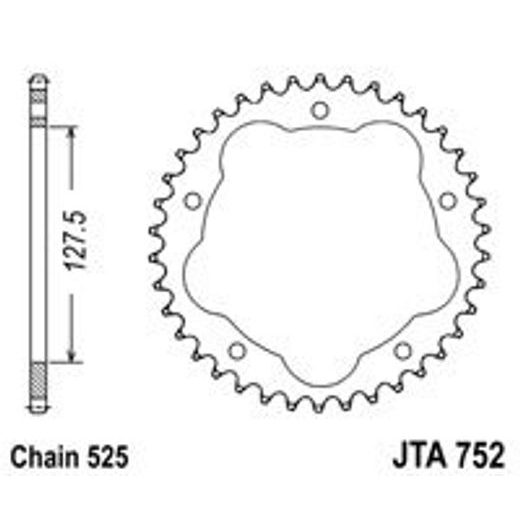 Reťazová rozeta JT JTR 752-42 42T, 525