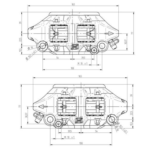 Radial brake caliper ACCOSSATO CNC-worked monoblock PZ001 108 mm pistons in titanium