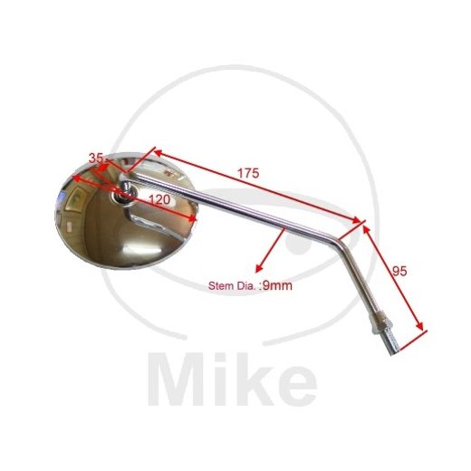 Zpätné zrkadlo JMT ZR 8878 chróm ľavý