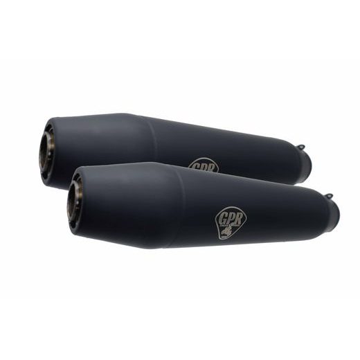 Dual universal silencer kit GPR DEEPTONE CAFÉ RACER CAFE.58.DN Matte Black without link pipes
