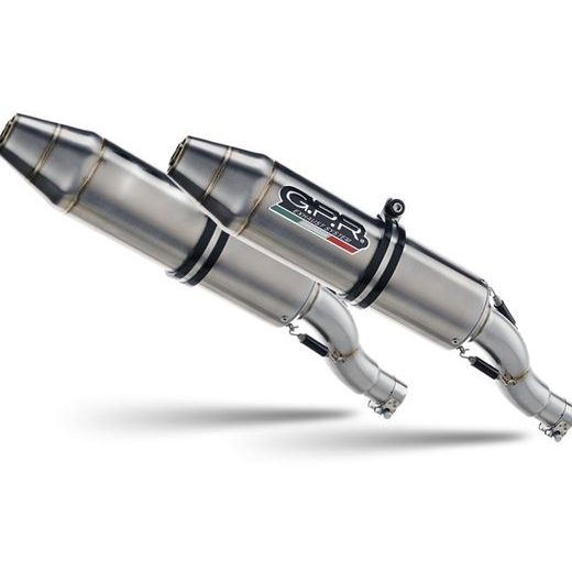 Dvojitý kompletný výfukový systém GPR DEEPTONE QUSP.140DE.DEATV Brushed Stainless steel including dual silencers and removable db killers