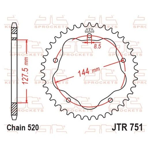 Reťazová rozeta JT JTR 751-38 38T, 520