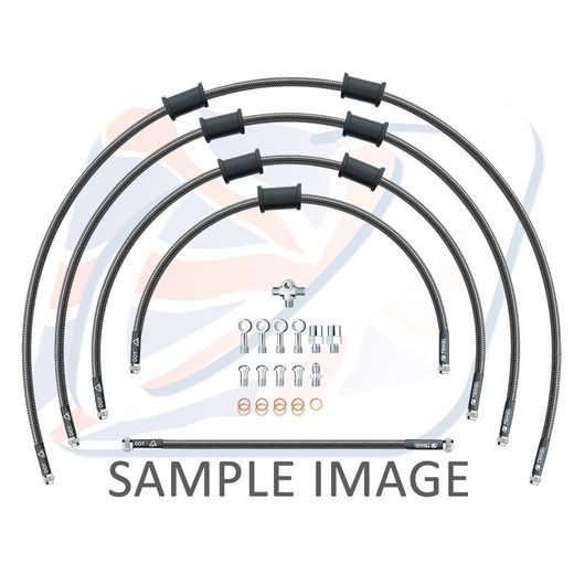 ŠTANDART -predok -sada Venhill POWERHOSEPLUS KAW-6003F-BK (5 hadíc v sade) čierna hadica,chrómové koncovky