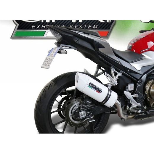 Koncovka výfuku Slip-on GPR ALBUS CERAMIC E5.H.254.ALB White glossy including removable db killer and link pipe