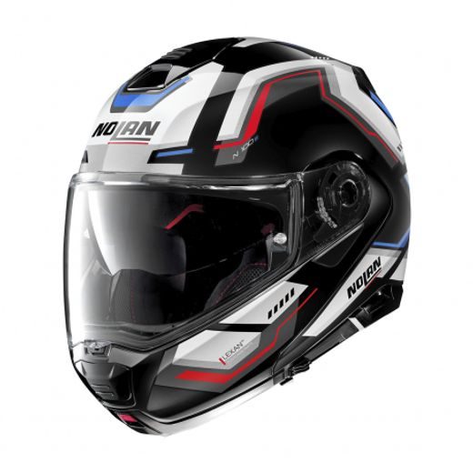 Moto helma Nolan N100-5 Upwind Glossy Black N-Com 63