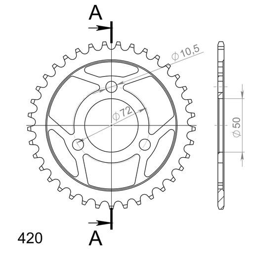 Reťazová rozeta SUPERSPROX RFE-216:37-BLK čierna 37T, 420