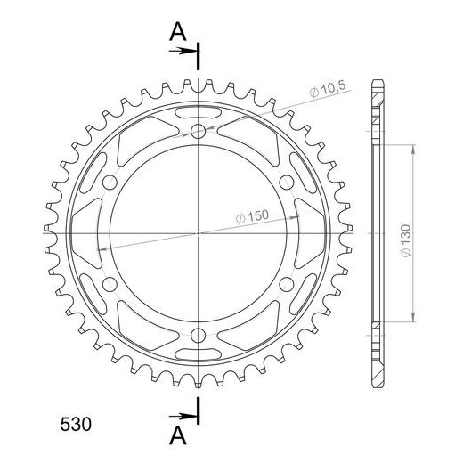Reťazová rozeta SUPERSPROX RFE-859:43-BLK čierna 43T, 530