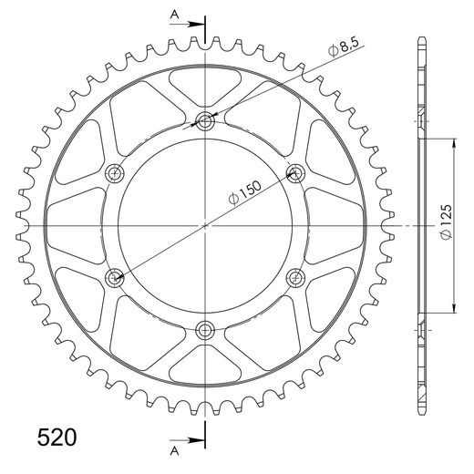 Reťazová sada EK - zlatý chain 520 RRSM, Non-sealed, CHK front sprocket SUPERSPROX, CHK rear sprocket SUPERSPROX pre HUSQVARNA FE 250 2014-2015