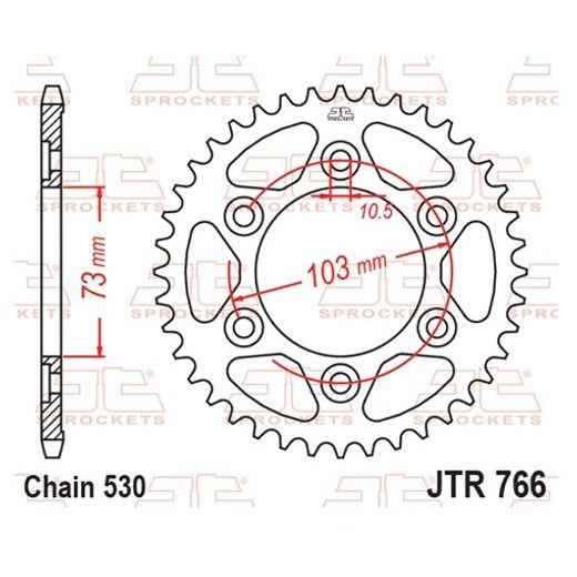 Reťazová rozeta JT JTR 766-43 43T, 530