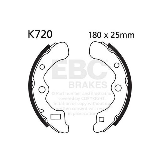 Brzdové čeľuste -sada EBC K720 vrátane pružín