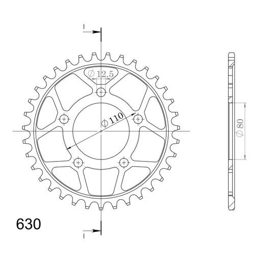Reťazová rozeta SUPERSPROX RFE-336:35-BLK čierna 35T, 630