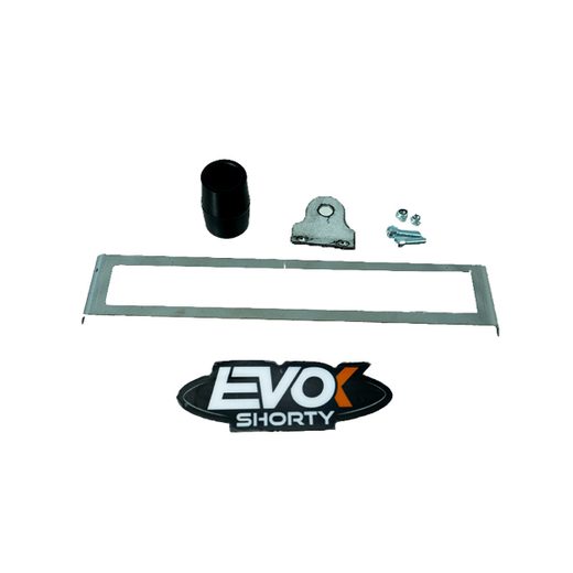 Iron pipe hand welded exhaust system Evok 100755010 with inox and alu shorty silencer