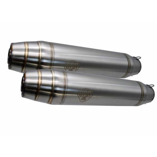 Dual universal silencer kit GPR DEEPTONE CAFE.13.DE Brushed Stainless steel without link pipes