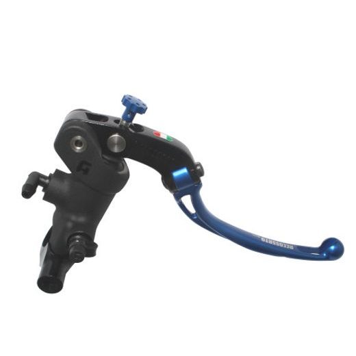 Radial brake master cylinder ACCOSSATO 19 x 20 with folding lever,blue