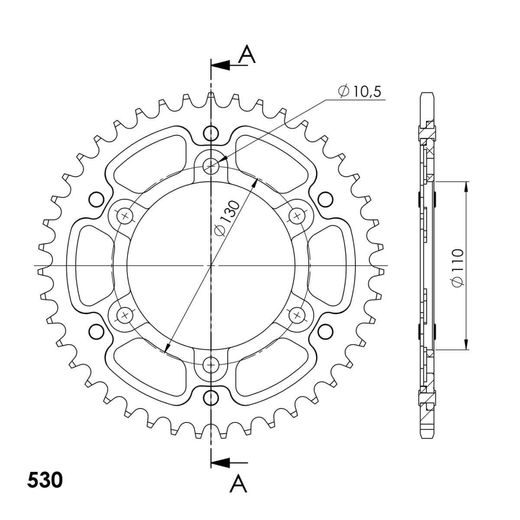 Reťazová rozeta SUPERSPROX STEALTH RST-474:45-GLD zlatá 45T, 525