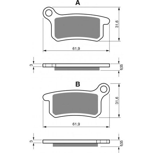 Brzdové obloženie GOLDFREN 185 S33 OFF-ROAD FRONT