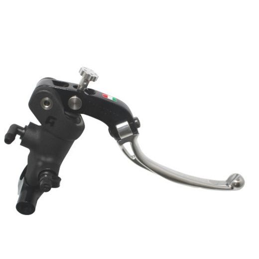 Radial brake master cylinder ACCOSSATO 19 x 19 with folding lever,silver