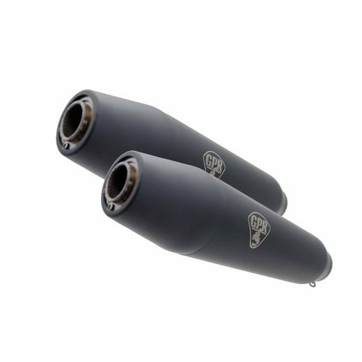 Dual universal silencer kit GPR DEEPTONE CAFÉ RACER CAFE.28.DN Matte Black without link pipes