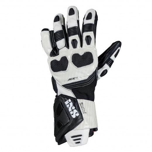 Kožené rukavice iXS ACE 3.0 X4-222217 coal black-snow white S