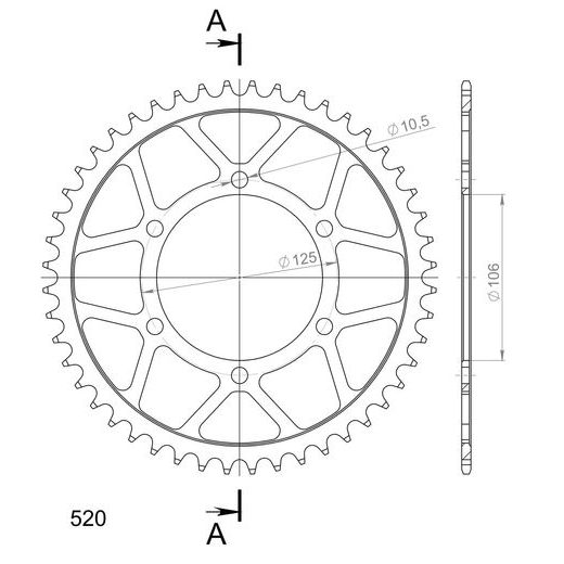 Reťazová rozeta SUPERSPROX RFE-2013:48-BLK čierna