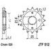 Reťazové koliečko JT JTF 512-16RB 16T, 520 pogumované