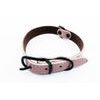 BafPet Kožený obojek ARGUS černé kování růžová