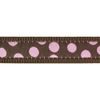 Red Dingo Postroj RD 12 mm x 30-44 cm - Pink Spots on Brown