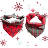 FUNKY DOG Oboustranný vánoční šátek pro psa sobíci & červeno-zelené káro