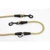 Aminela Vodítko lano s kůží přepínací černé kování béžová