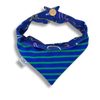 FUNKY DOG Modrý šátek s dinosaury a proužky