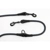 Aminela Vodítko lano s kůží přepínací černé kování šedá