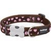 Red Dingo Obojek RD 12 mm x 20-32 cm - Pink Spots on Brown