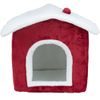 Trixie Xmas NEVIO plyšová vánoční boudička 35 x 45 x 38 cm bílá/červená