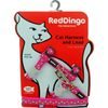 Red Dingo Postroj s vodítkem kočka Stars Lime/Hot Pink