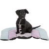 Trixie JUNIOR patchwork polštář DUHA 68x62cm mátová/lila růžová velur