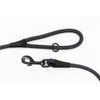 Aminela Vodítko lano s kůží černé kování šedá