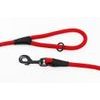 Aminela Vodítko lano s kůží černé kování červená