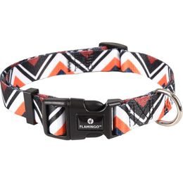 Flamingo Obojek nylon Stian oranžovobílý M 2x40-55cm