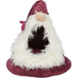 TRIXIE Xmas Bed Dwarf vánoční sametová kukaň Skřítek ø 45 × 47 cm bordó