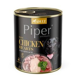 Piper NEW s kuřecími srdíčky a špenátem konzerva pro psy 800 g