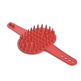 Argi Gumový kartáč na dlouhou srst červený 27 x 13,5 x 2,5 cm