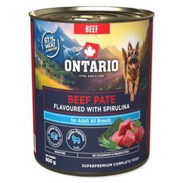 Ontario Konzerva Adult hovězí pate s příchutí spirulíny 800g
