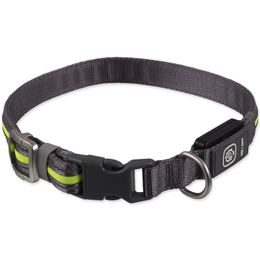 Dog fantasy Obojek USB LED nylonový svítící M-L zelený 2,5x45-65cm